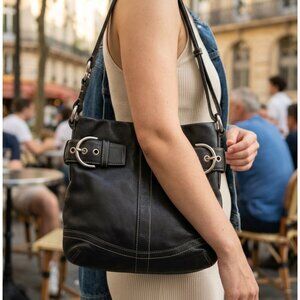 Vintage Coach Soho Slim Buckle Shoulder Bag - Black, Style 1452